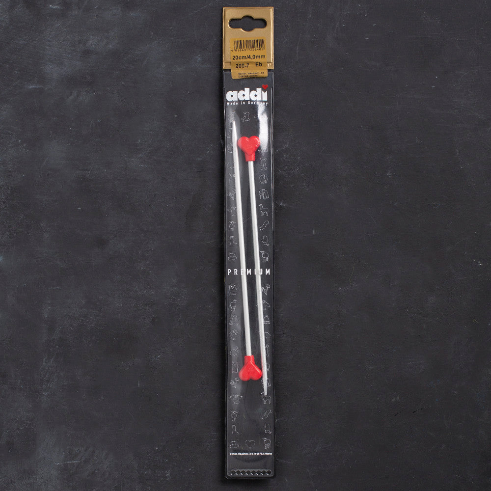 Addi Kalpli 4mm 20cm Klasik Alüminyum Örgü Şişi - 200-7