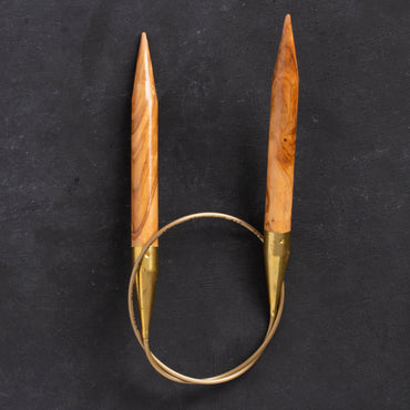 Addi Olive Wood 12 mm 60 cm Zeytin Ağacı Misinalı Örgü Şişi - 575-7