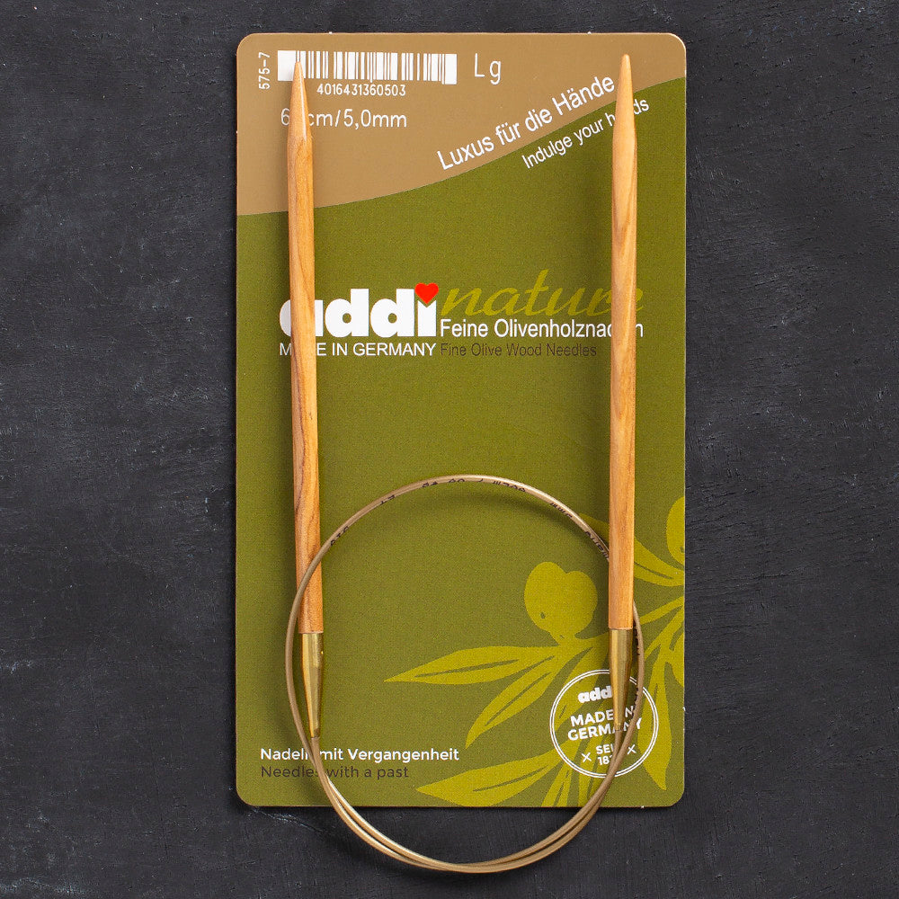 Addi Olive Wood 5 mm 60 cm Zeytin Ağacı Misinalı Örgü Şişi - 575-7