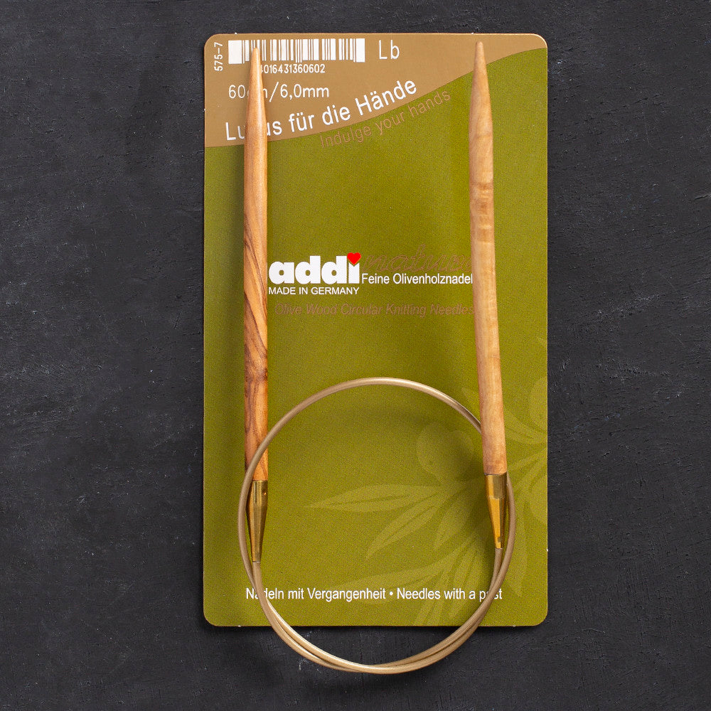 Addi Olive Wood 6 mm 60 cm Zeytin Ağacı Misinalı Örgü Şişi - 575-7