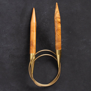 Addi Olive Wood 12 mm 80 cm Zeytin Ağacı Misinalı Örgü Şişi - 575-7