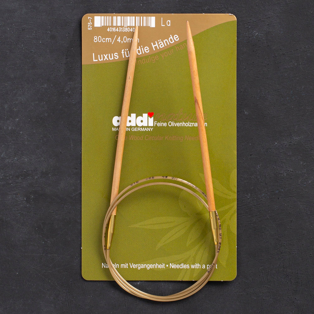 Addi Olive Wood 4 mm 80 cm Zeytin Ağacı Misinalı Örgü Şişi - 575-7