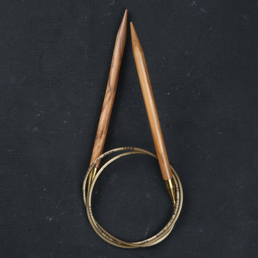 Addi Olive Wood 7 mm 80 cm Zeytin Ağacı Misinalı Örgü Şişi - 575-7