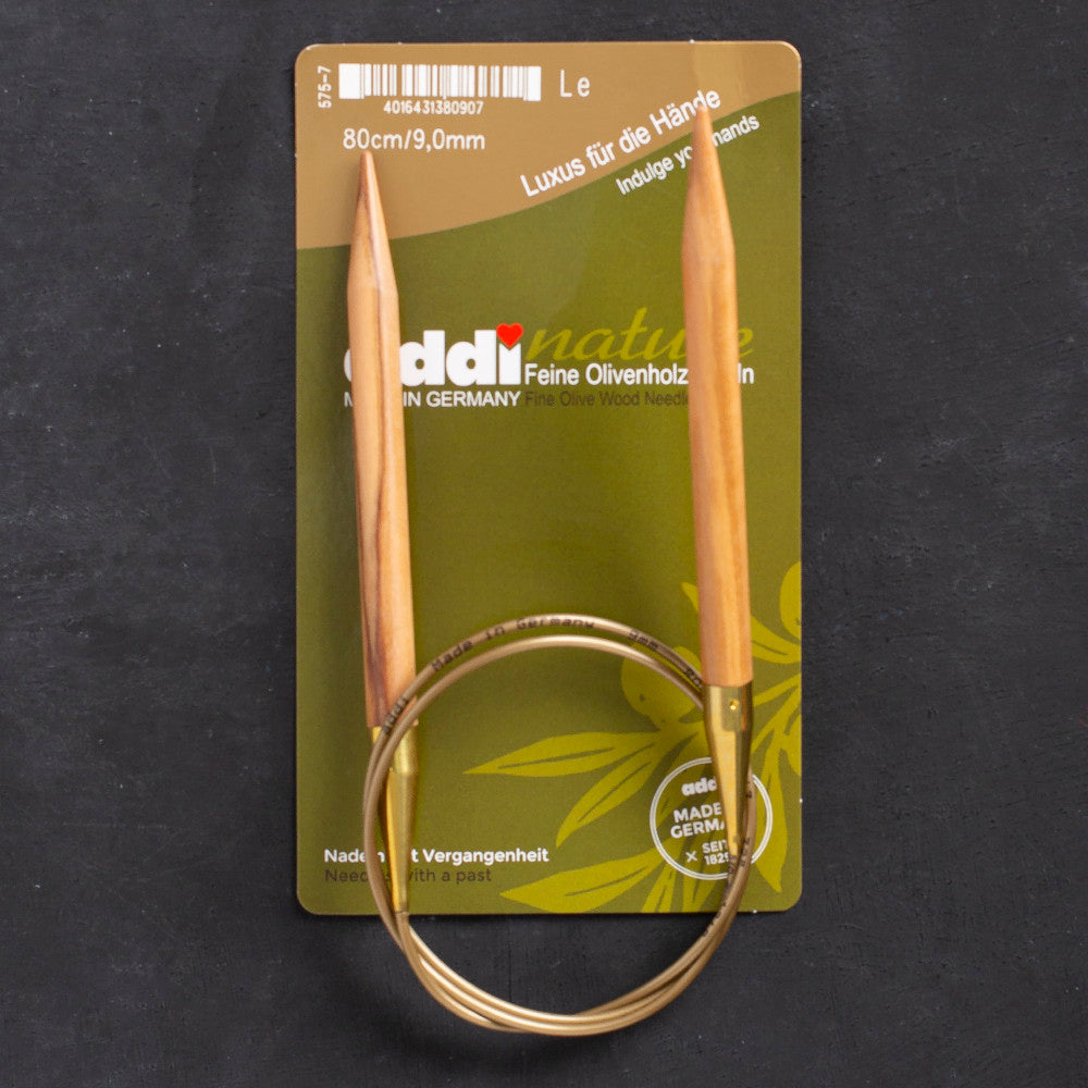 Addi Olive Wood 9 mm 80 cm Zeytin Ağacı Misinalı Örgü Şişi - 575-7