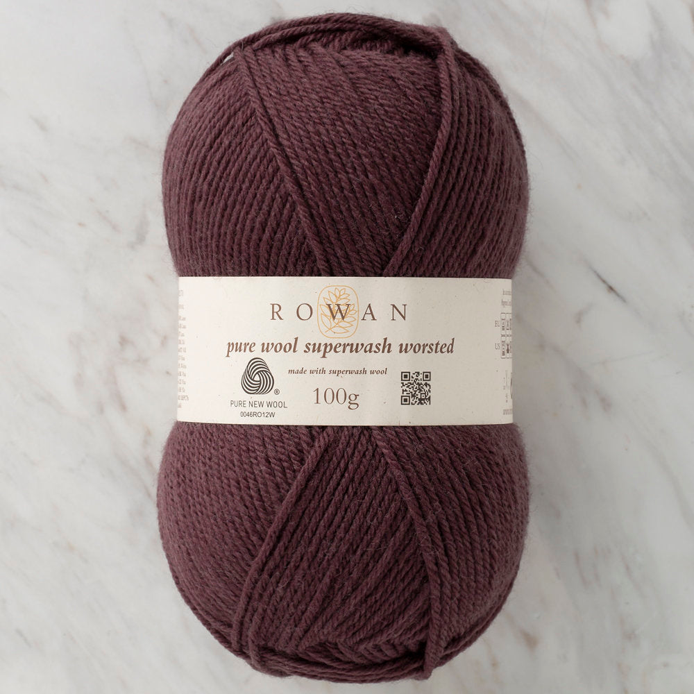 Rowan Pure Wool Superwash Worsted Koyu Vizon El Örgü İpi - 00190