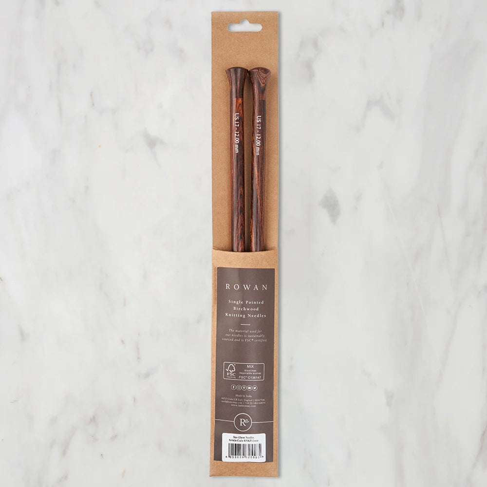 Rowan Huş Ağacı 35 cm Örgü Şişi 9 mm