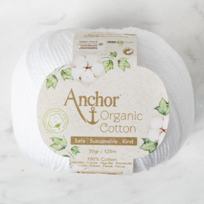 Anchor Organic Cotton Beyaz El Örgü İpi - SH 01331