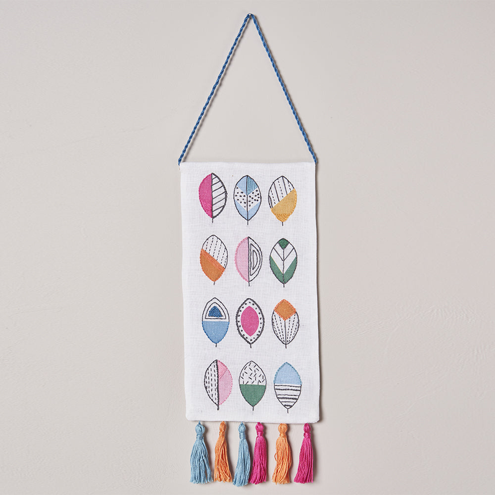 Anchor Duvar Dekoru Modern Graphic Leaves Banner Nakış Kiti - PE136