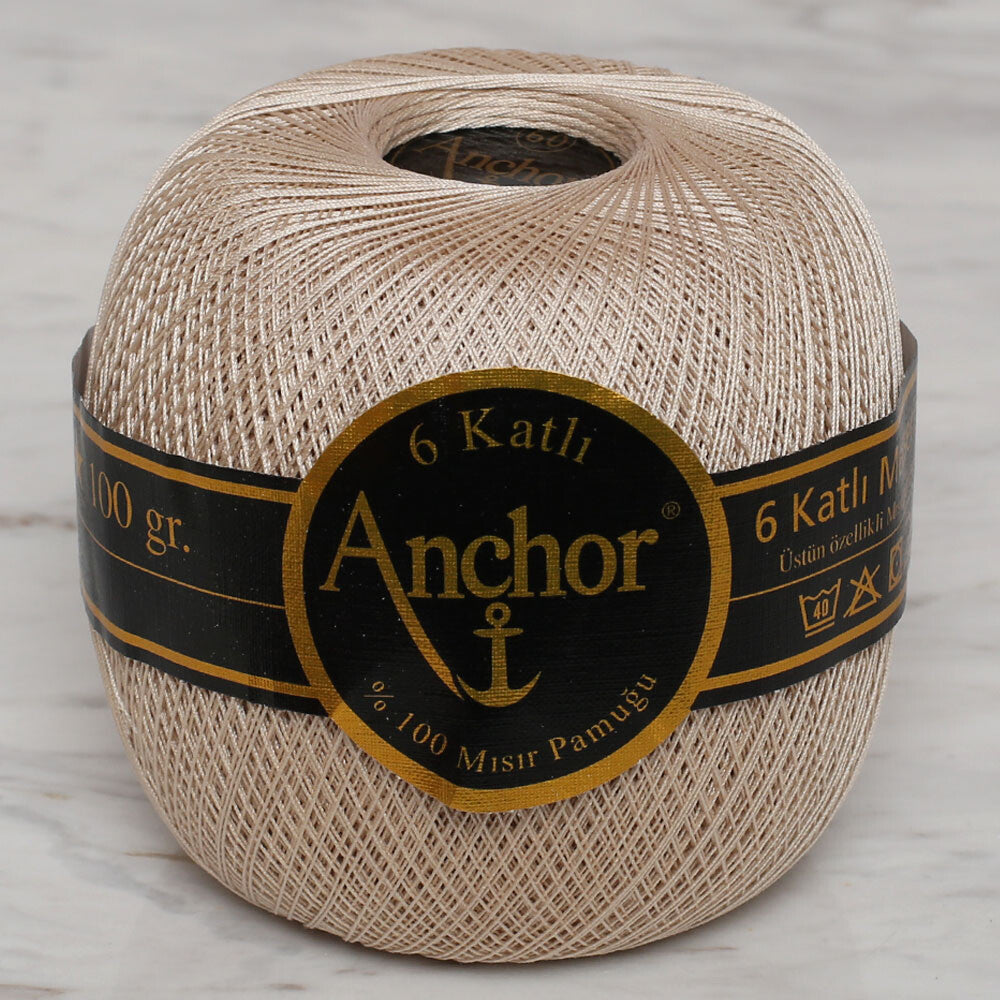 Anchor 6 Katlı No:60 100 gr Merserize Dantel İpliği - Ekru