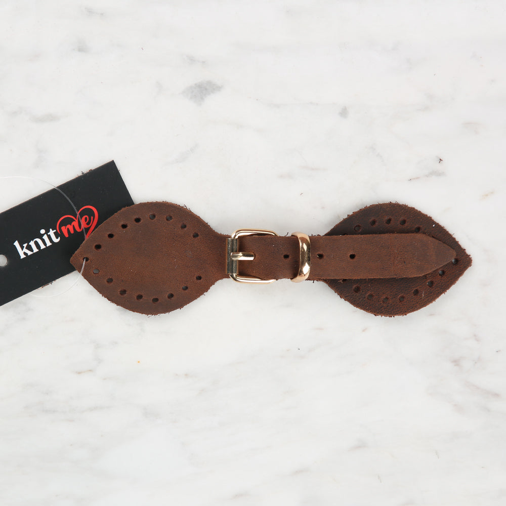 Knitme Gerçek Deri Kelebek Böce 14 cm Kahverengi BA-0030