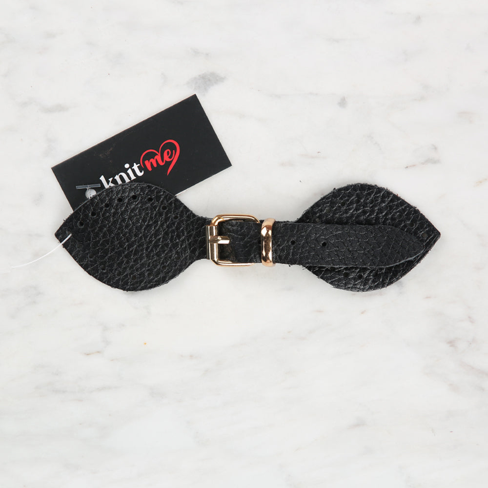 Knitme Gerçek Deri Kelebek Böce 14 cm Siyah BA-0030