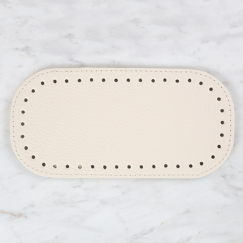 Knitme Çanta Tabanı 20x10 cm Oval Krem BA-0062