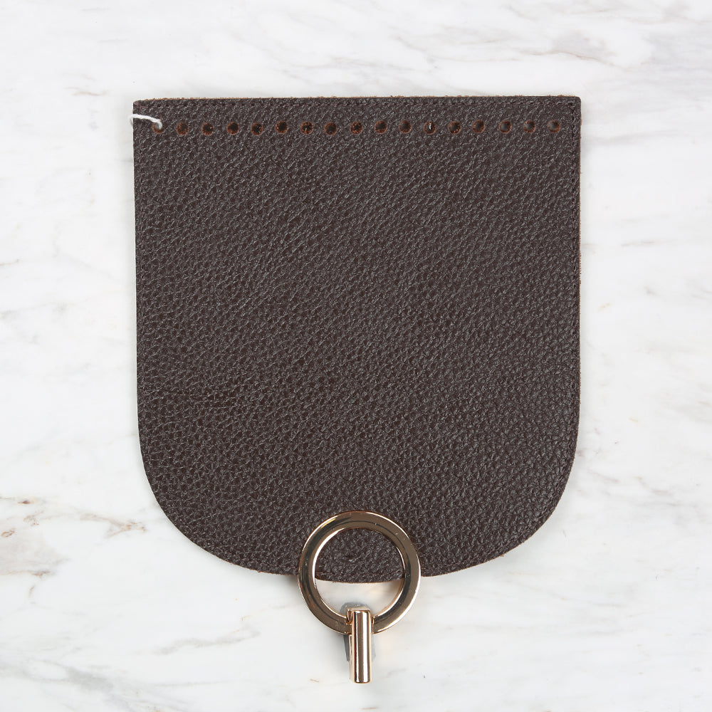 Knitme Dikişli Kilitli Kapak 18x20 cm Kahverengi BA-0068