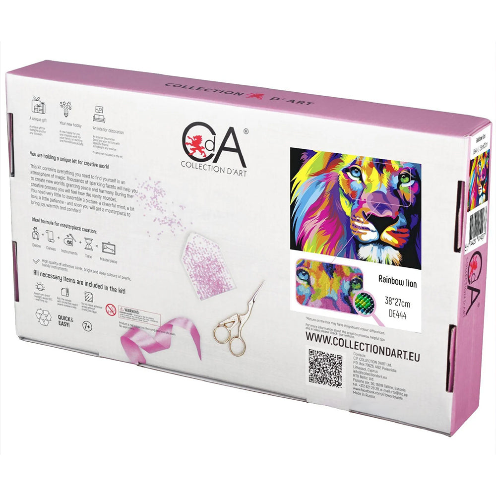 Collection D'Art Mozaik Kit Gökkuşağı Aslanı 40x30 - DE444