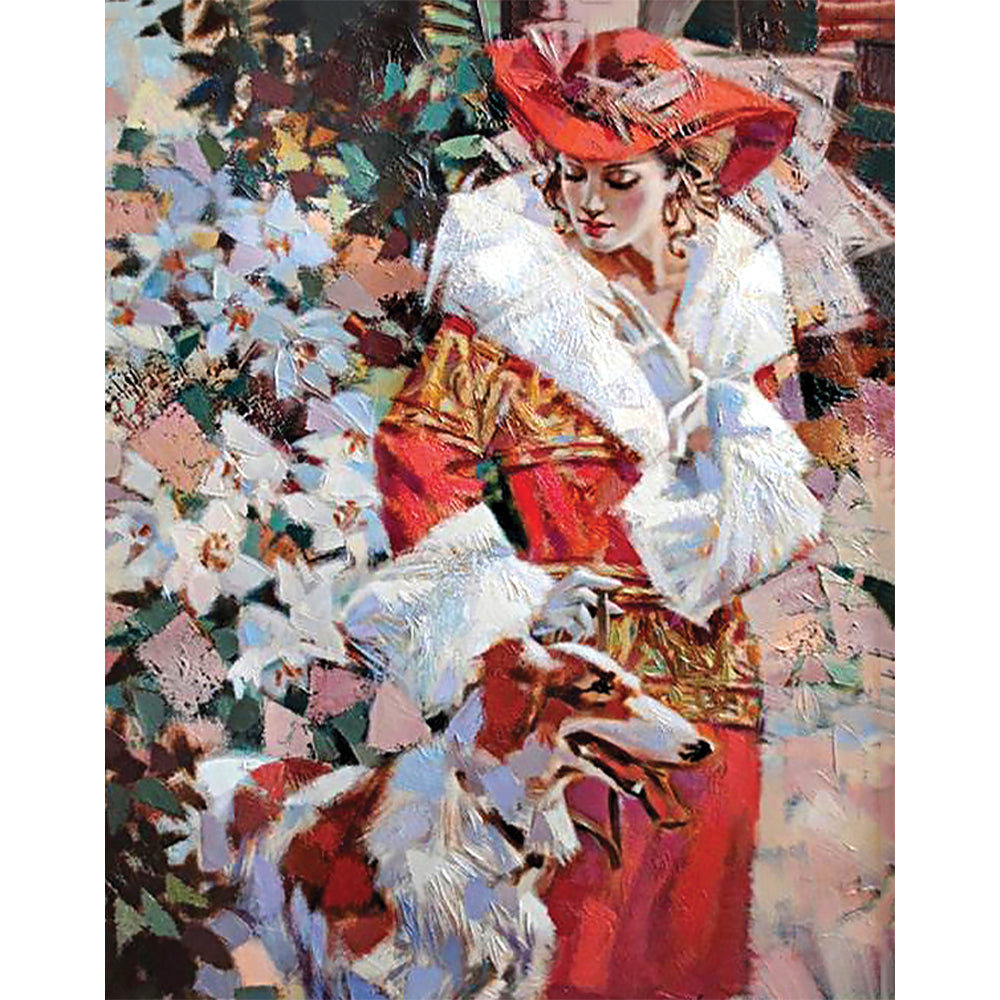 Collection D Art Lady With a Dog 48 х38 Mozaik Kit - DE065