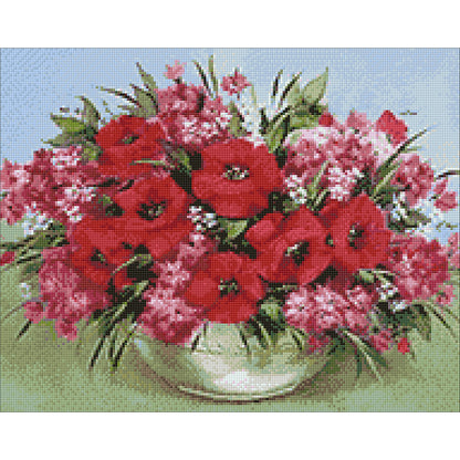 Collection D Art Poppy Bouquet on The Table 48x38 Mozaik Kit - D4605