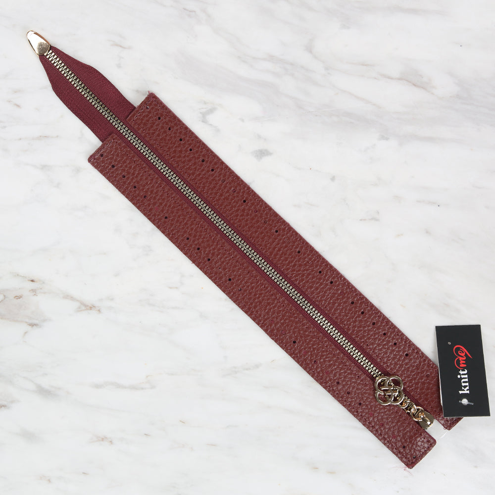 Knitme Çanta Fermuarı 6x30 cm Bordo BA-0066