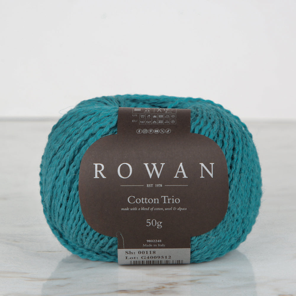 Rowan Cotton Trio Yeşil El Örgü İpi - 00118