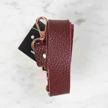 Knitme Sürgü Tokalı Çanta Askısı 130x2,5 cm Bordo BA-0003