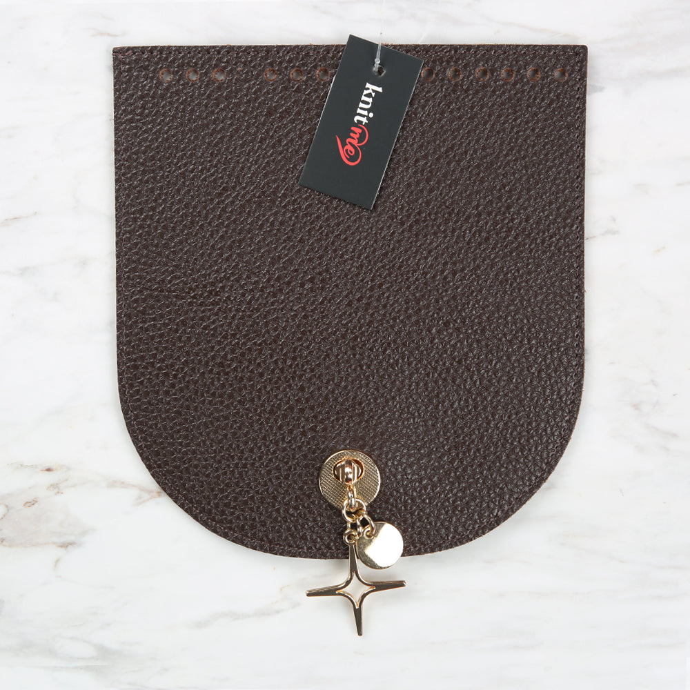 Knitme Dikişli Kilitli Kapak 18x20 cm Kahverengi BA-0069