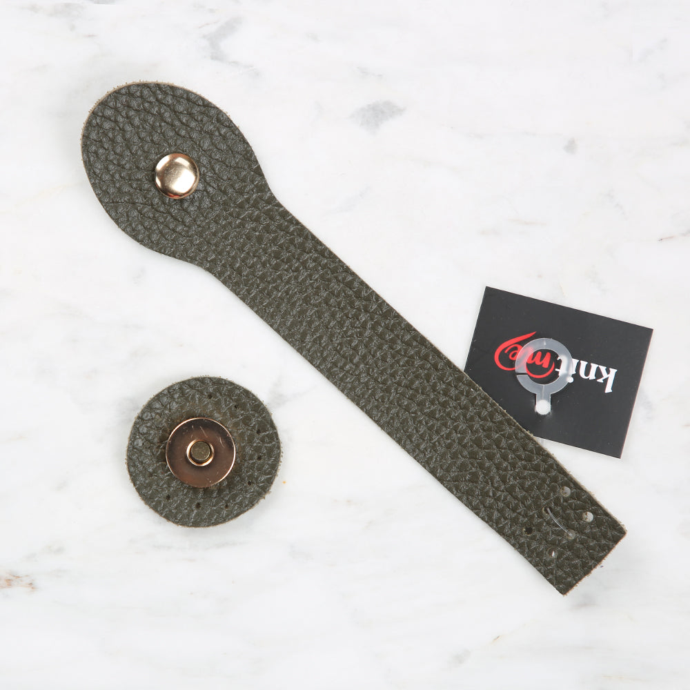 Knitme Çıtçıtlı Çanta Kapağı 2,5x17 cm Haki BA-0045