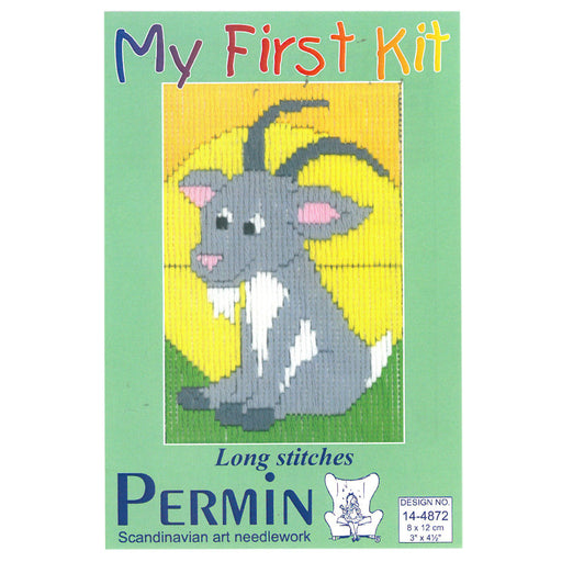 Permin My First Kit 8x12 cm Keçi Desenli Çocuk Uzun İşleme Nakış Kiti - 14-4872
