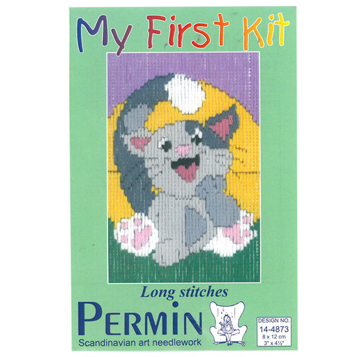 Permin My First Kit 8x12 cm Kedi Desenli Çocuk Uzun İşleme Nakış Kiti - 14-4873