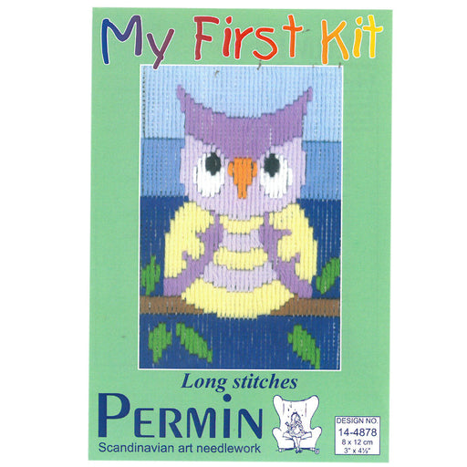 Permin My First Kit 8x12 cm Baykuş Desenli Çocuk Uzun İşleme Nakış Kiti - 14-4878