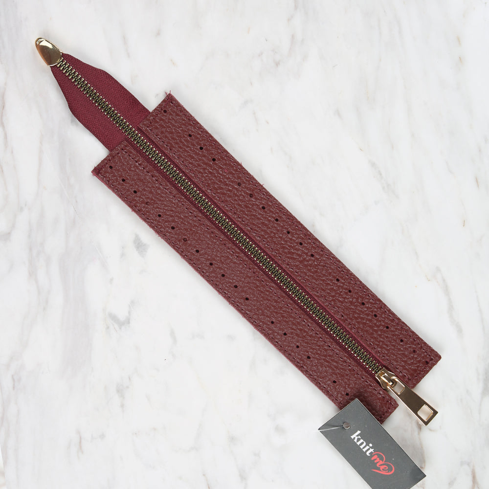 Knitme Çanta Fermuarı 6x22 cm Bordo BA-0071