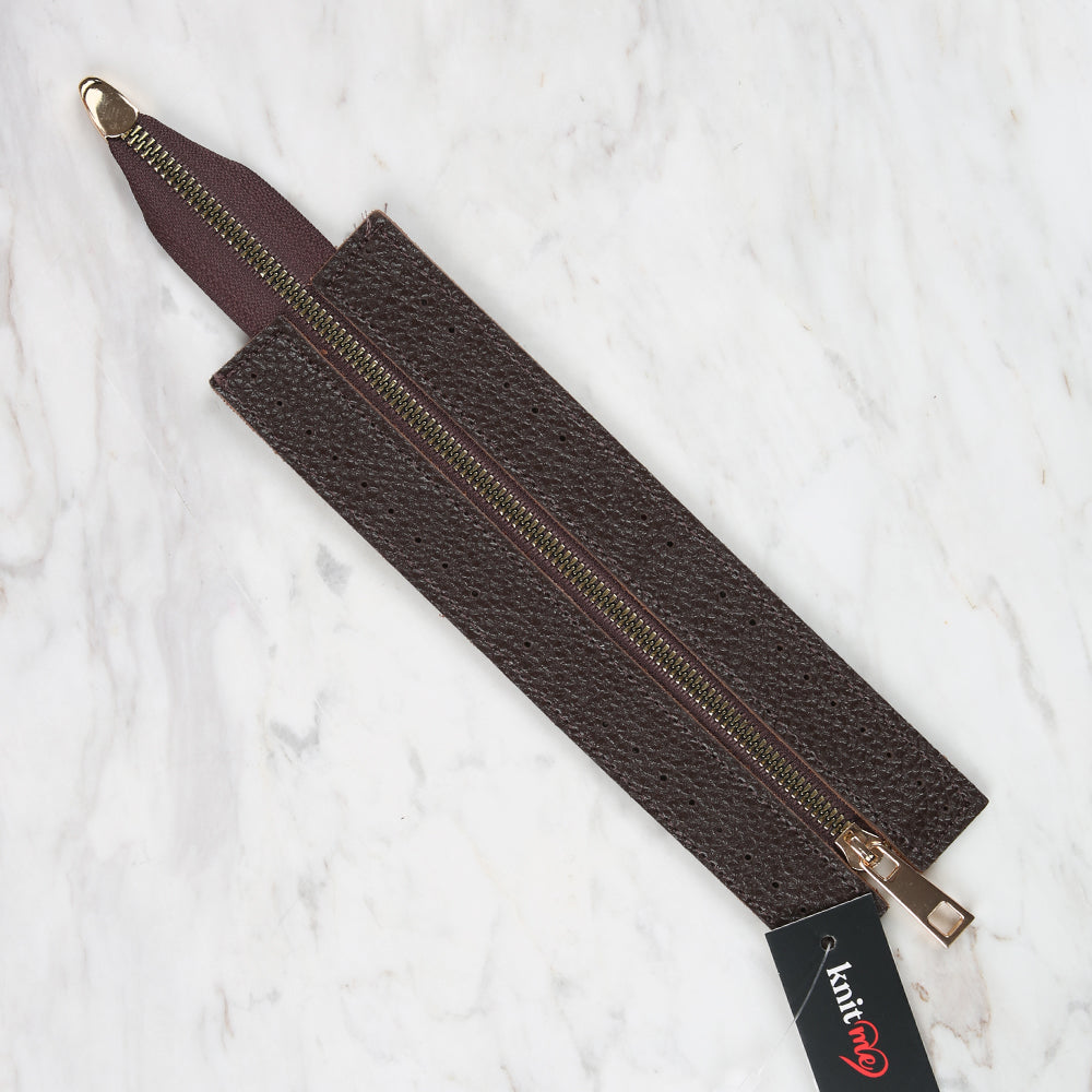 Knitme Çanta Fermuarı 6x22 cm Kahverengi BA-0071