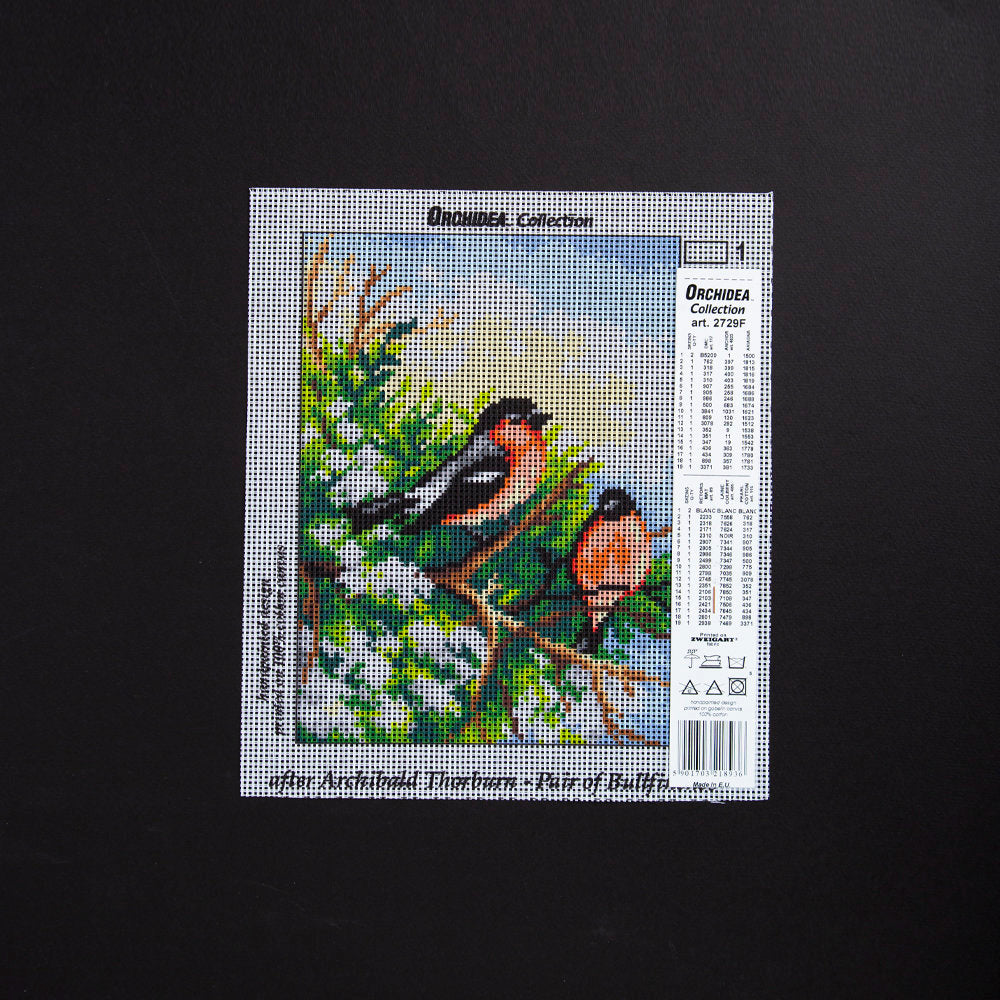 ORCHİDEA 18x24 cm Bülbüm Çİfti Baskılı Goblen  2729F