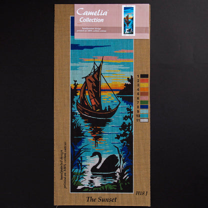 ORCHİDEA 18x50 cm Gün Batımı Baskılı Goblen H18J