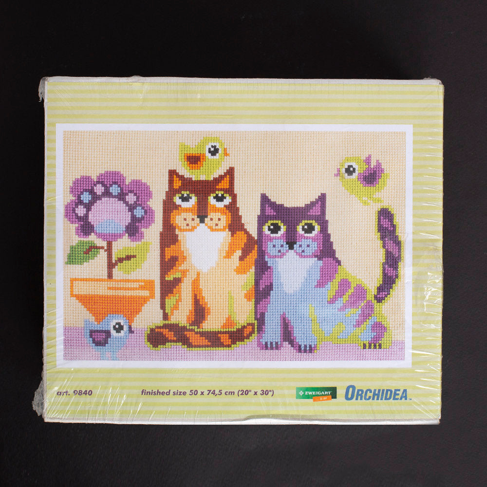 Orchidea 50x74,5cm Kediler Desenli Halı Kiti - 9840