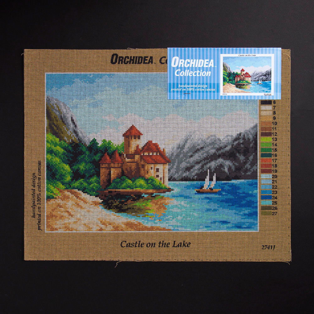 ORCHİDEA 30 x 40 cm Göldeki Kale Baskılı Goblen 2741J 