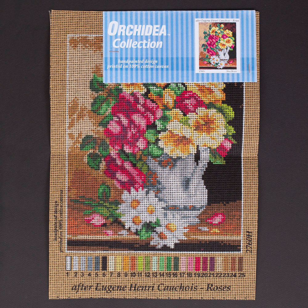 Orchidea 24x30cm Eugene Henri Cauchois Güller Baskılı Goblen - 2760H