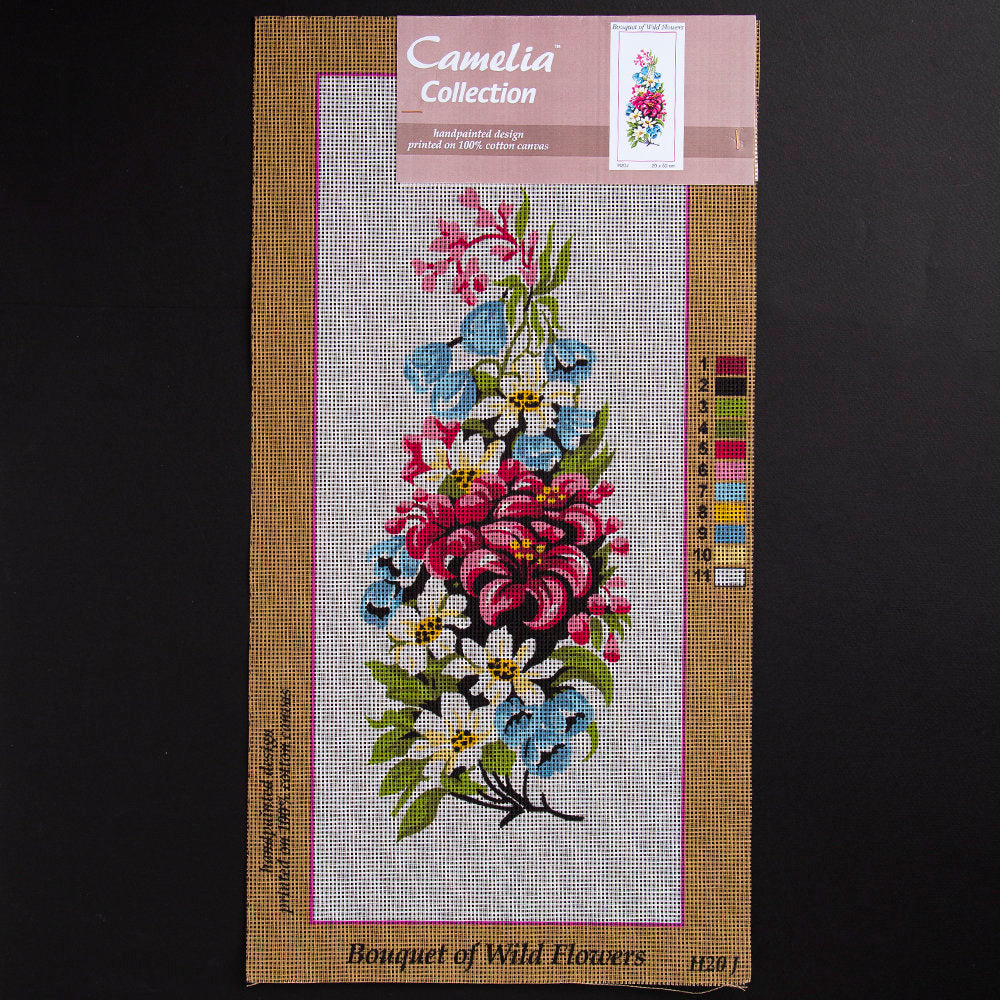 ORCHİDEA 20x50 cm Karışık Çiçekler Baskılı Goblen H20J