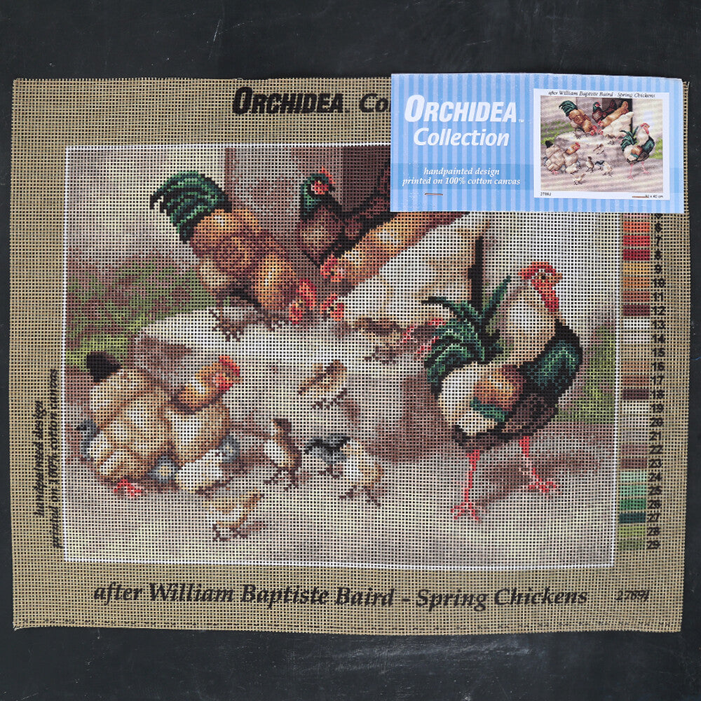 Orchidea 30x40 cm After William Baptiste Baird - Spring Chickens Baskılı Goblen 2789J