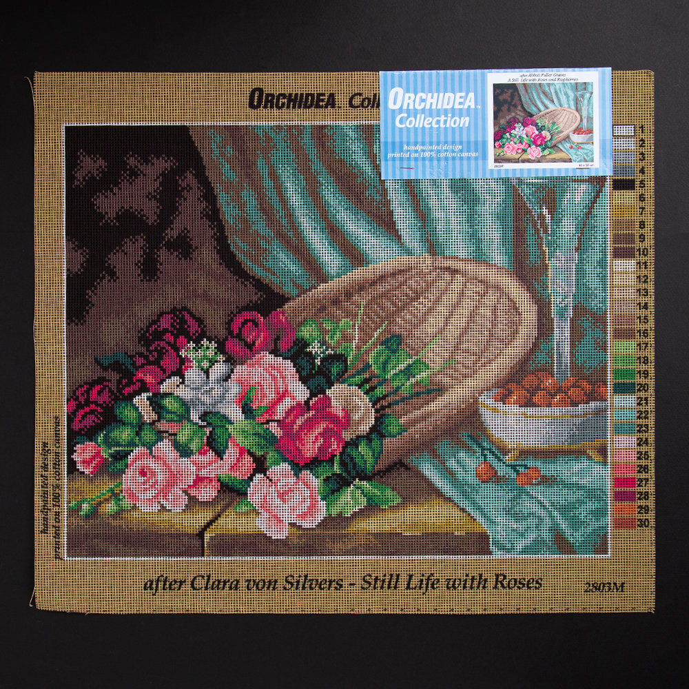 ORCHİDEA 40 x 50 cm  Güller ve Ahududu Baskılı Goblen 2803M