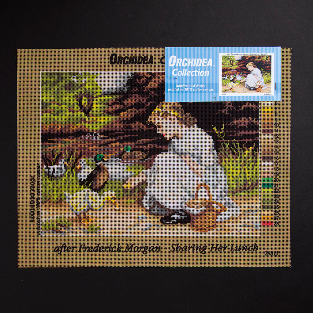ORCHİDEA 30 x 40 cm  Öğlen Yemeğini Paylaşmak Baskılı Goblen 2831J 