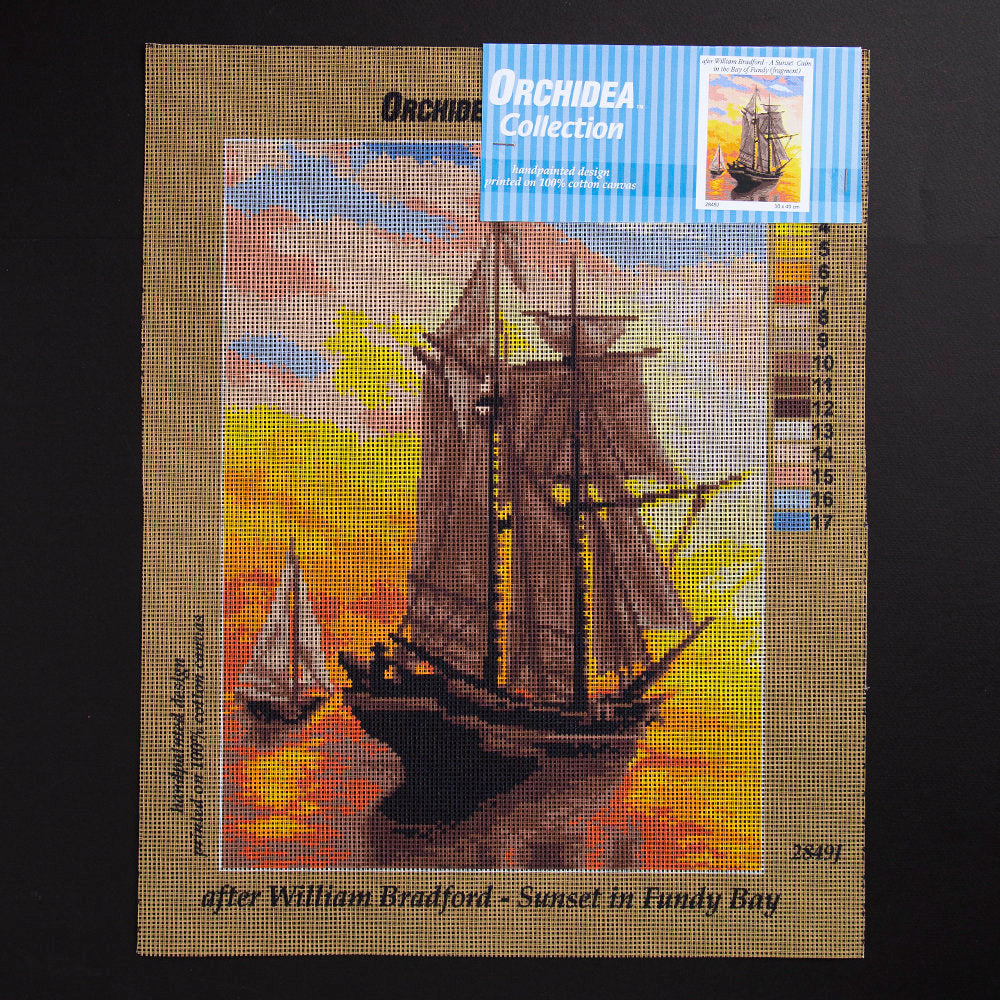 ORCHİDEA 30 x 40 cm Fundy Körfezinde Gün Batımı Baskılı Goblen 2849J 