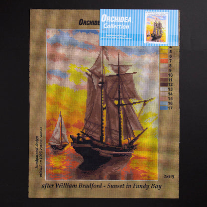 ORCHİDEA 30 x 40 cm Fundy Körfezinde Gün Batımı Baskılı Goblen 2849J 