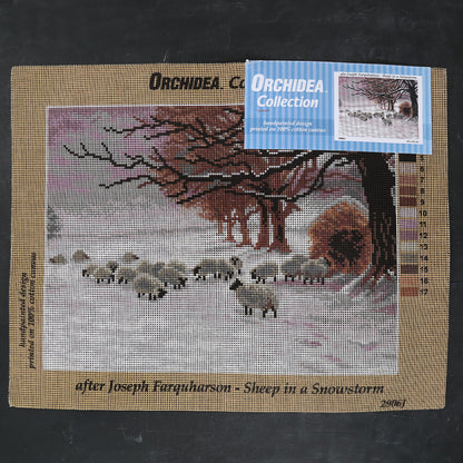 Orchidea 30x40 cm Baskılı Goblen After Joseph Farquharson - Sheep İn A Snowstorm 2906J