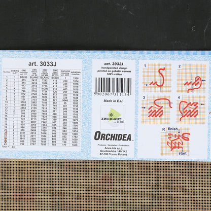 Orchidea 30x40 cm Rooster And Chickens Baskılı Goblen 3033J