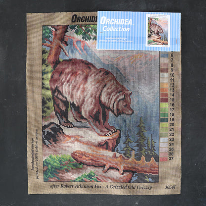 Orchidea 30x40 cm After Robert Atkinson Fox A Grizzled Old Grizzly Baskılı Goblen 3054J