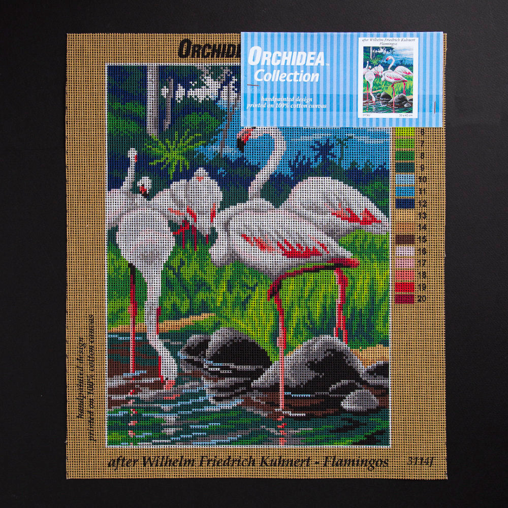 ORCHİDEA 30 x 40 cm Flamingolar Baskılı Goblen 3114J 