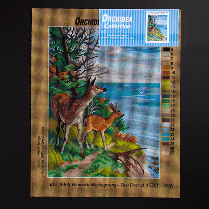 ORCHİDEA 30 x 40 cm  Uçurumdaki İki Geyik Baskılı Goblen 3137J 