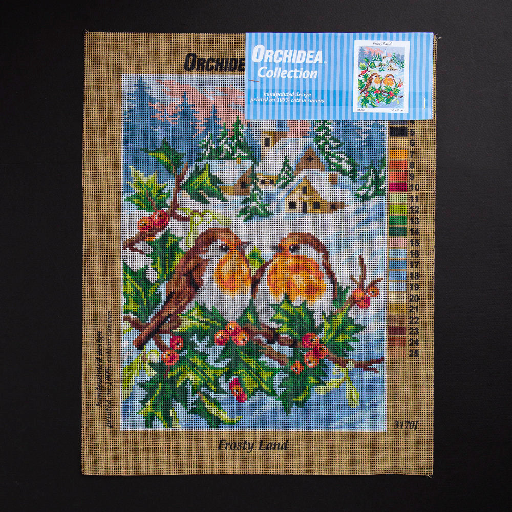 ORCHİDEA 30 x 40 cm Çifte Kumrular Baskılı Goblen 3170J 