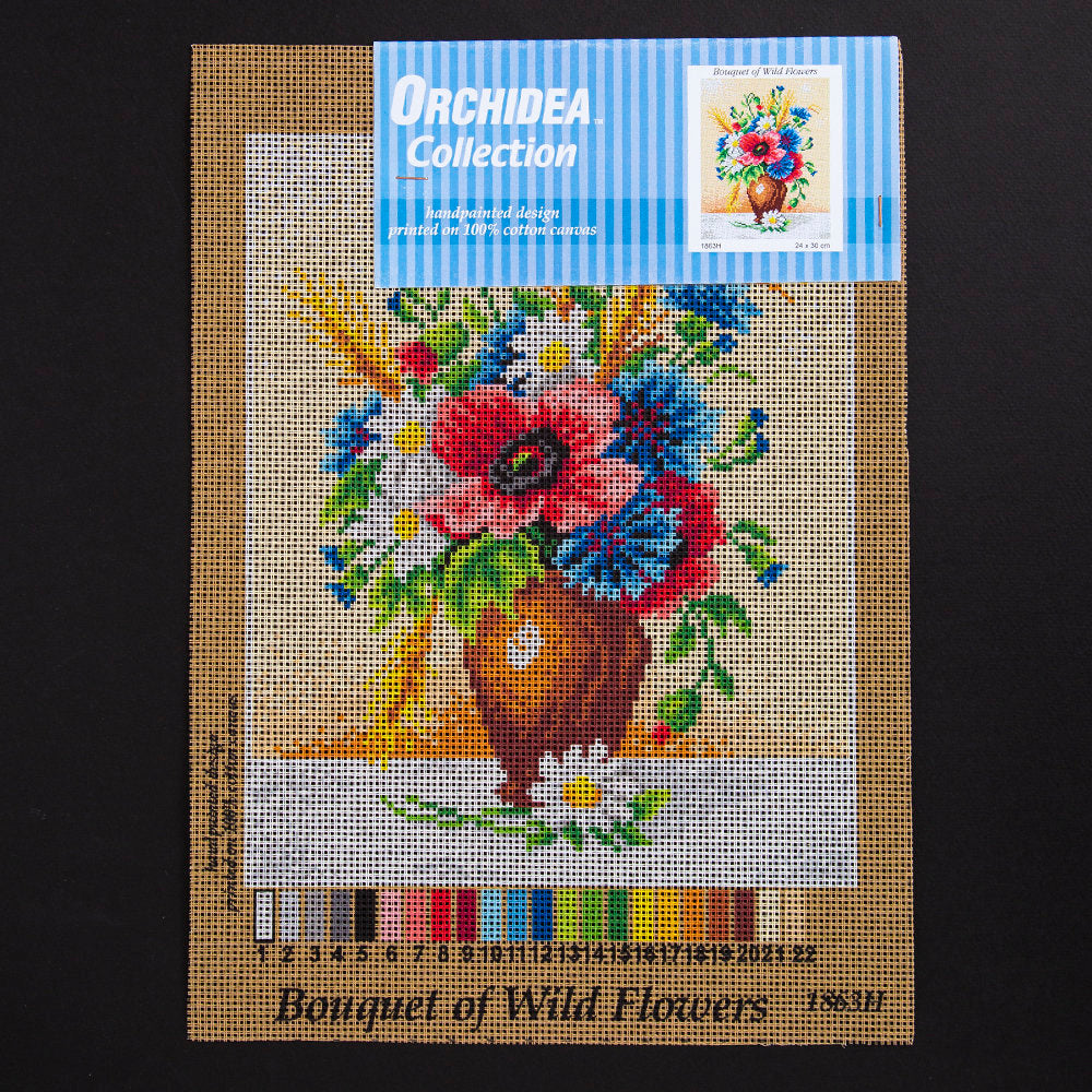 ORCHİDEA 24 x 30 cm Kırçiçekleri Buketi Baskılı Goblen 1863H