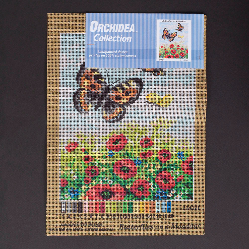 Orchidea 24x30cm Kelebekler ve Gelincikler Baskılı Goblen - 2142H