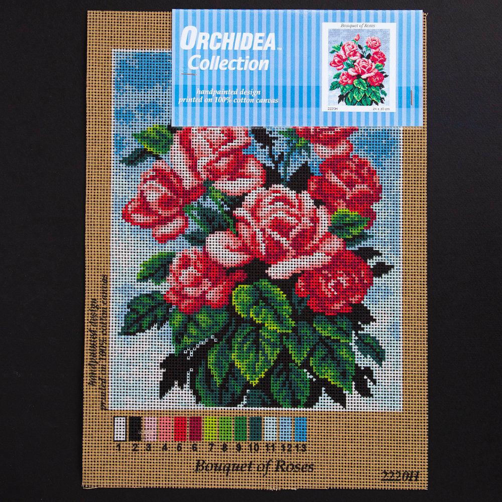 ORCHİDEA 24 x 30 cm Gül Demeti Baskılı Goblen 2220H